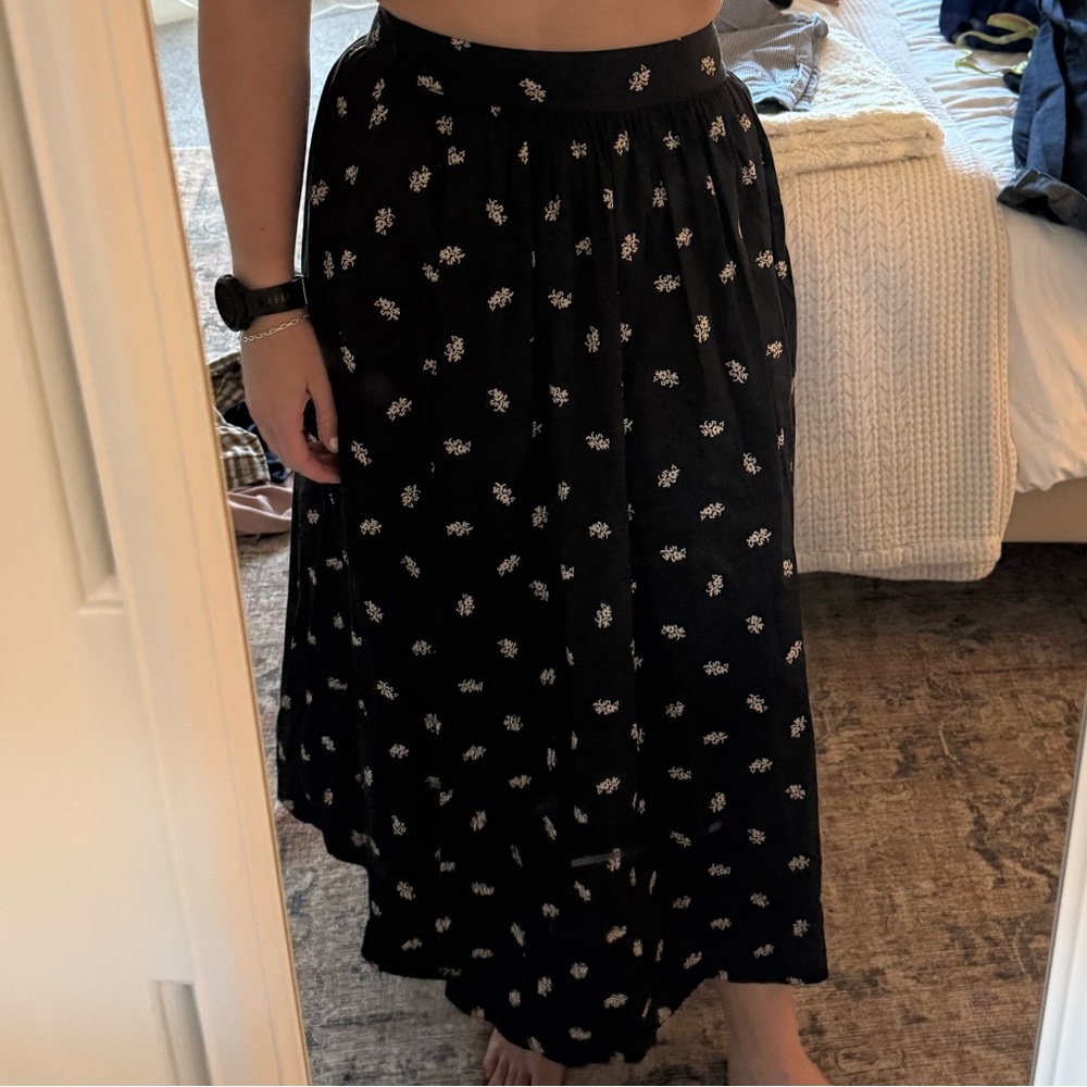 Hill House Black and White Asymmetrical Maxi Skirt